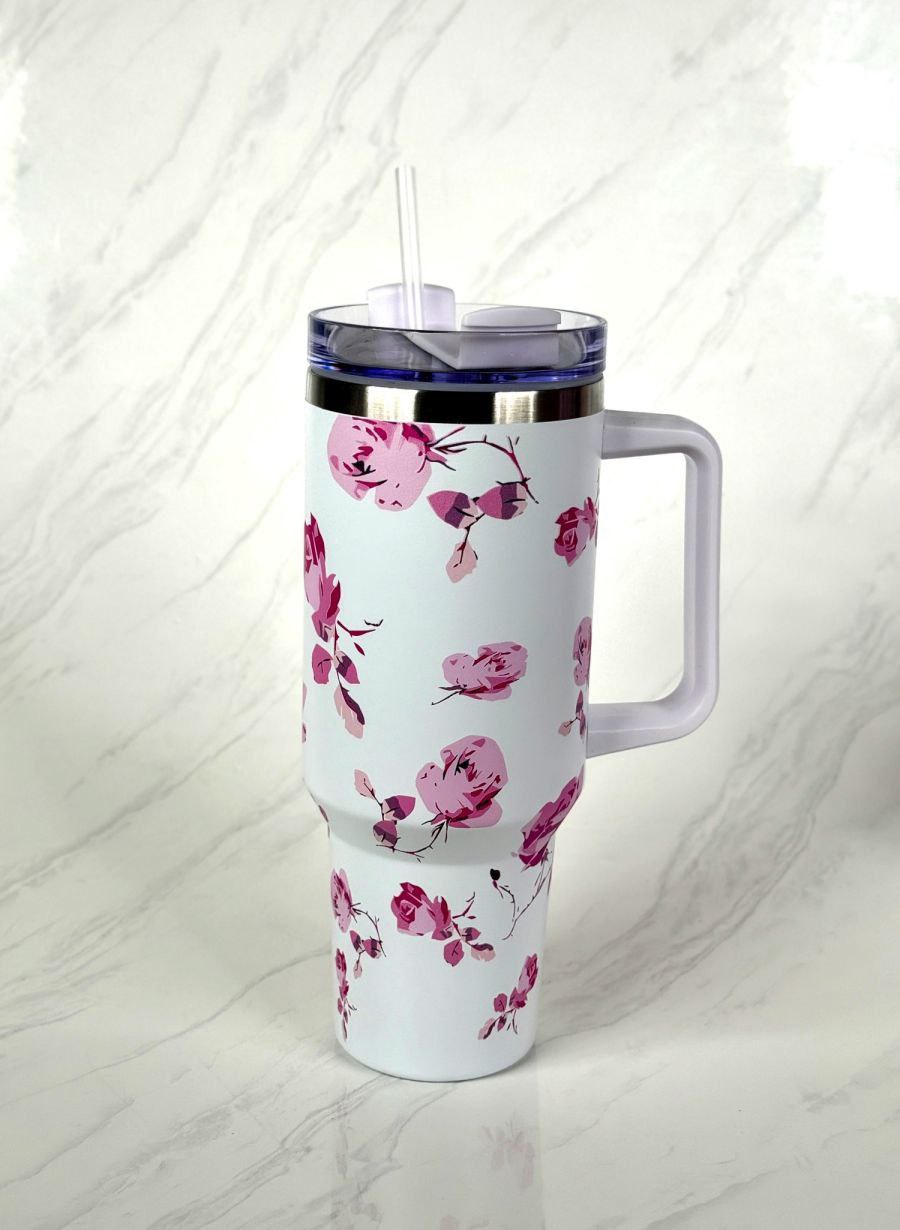 كوي حراري زهور ابيضFloral thermal cup — صورة 6 من 6