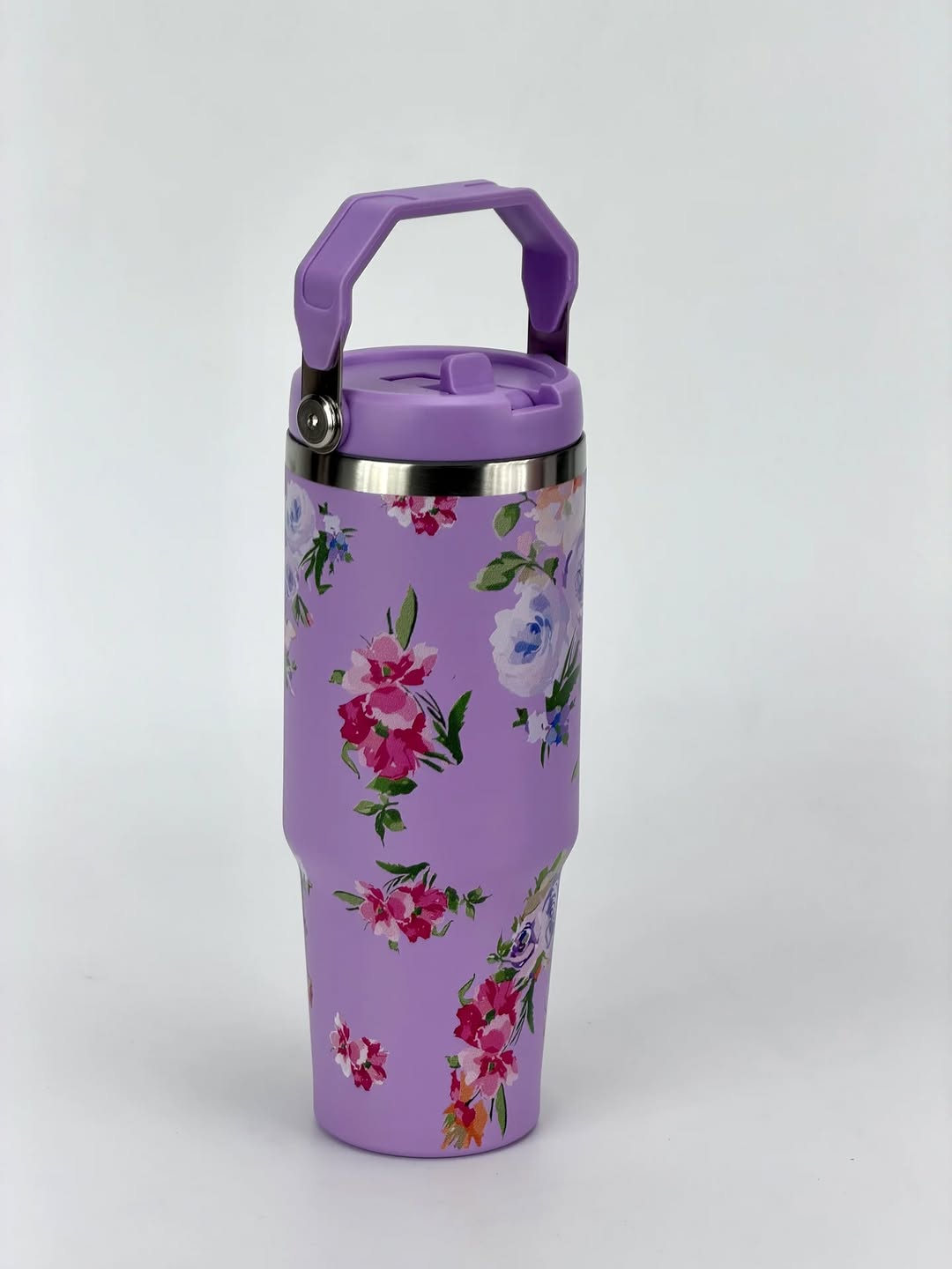 ترمز حراري زهور بنفسجي Floral thermos — صورة 3 من 6