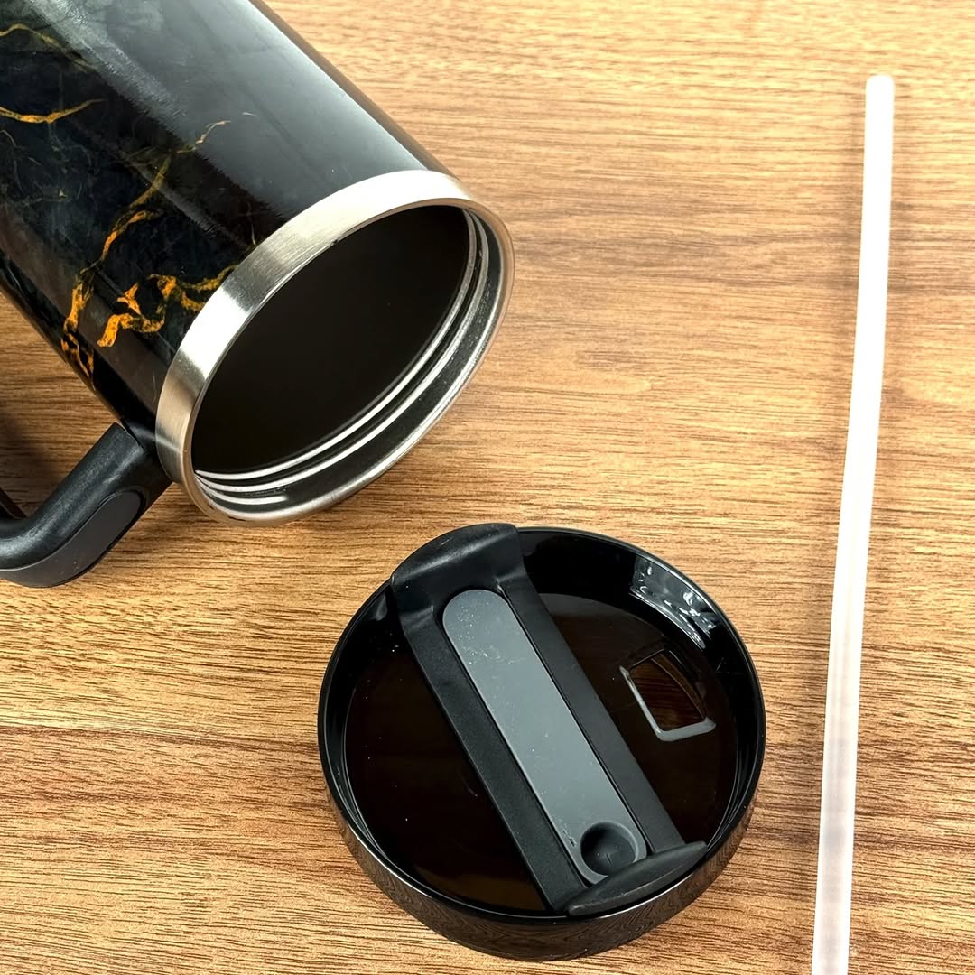 كوب حراري رخامي ابيض Thermal cup — صورة 4 من 5