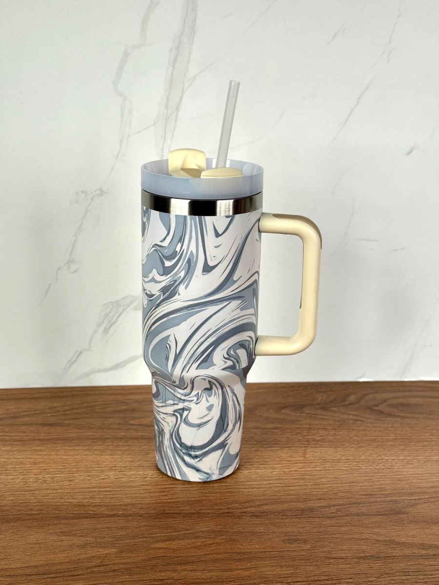 كوب حراري امواج اسود thermal cup — صورة 4 من 4
