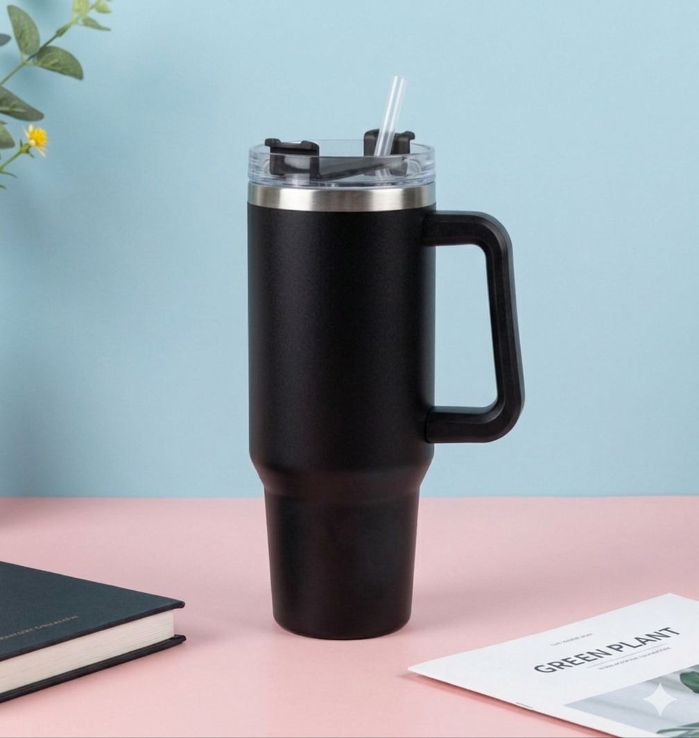 كوب حراري سادة اسود Thermal cup — صورة 4 من 4