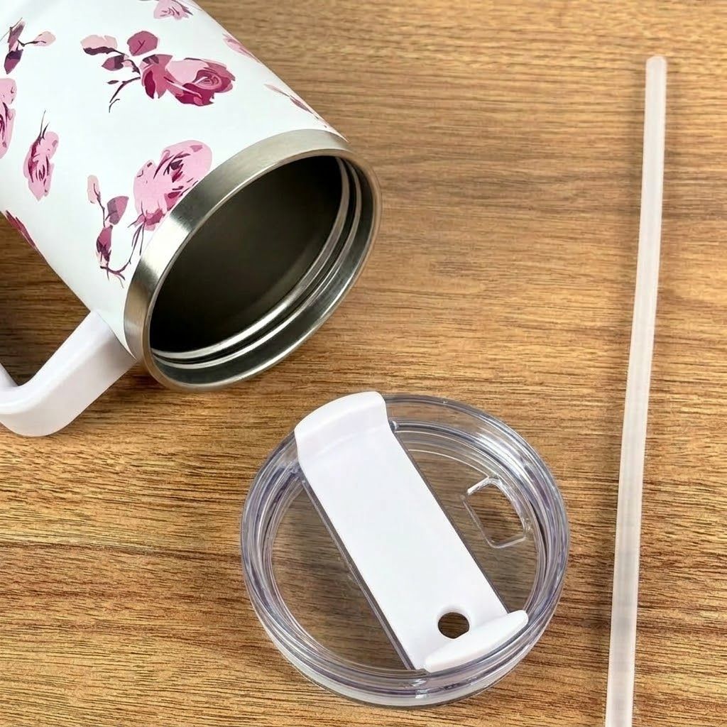 كوي حراري زهور ابيضFloral thermal cup — صورة 4 من 6
