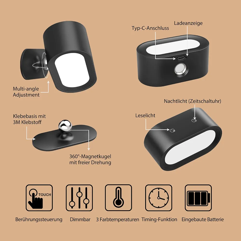إنارة جدارية متغيرة / قطعتين ( شحن )  LED Light — صورة 3 من 6