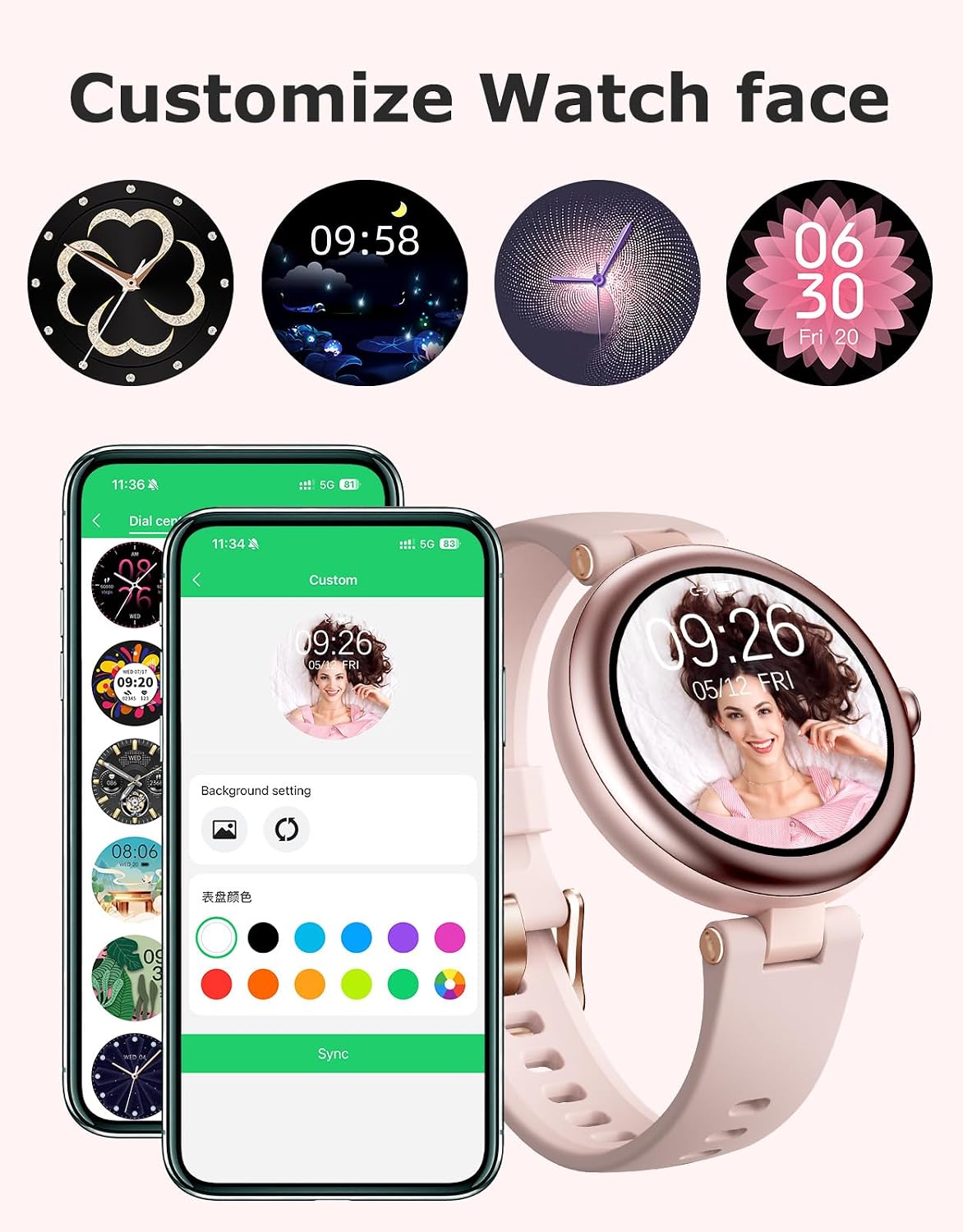 ساعة نسائية ذكية ( لمس )   Smart Watch — صورة 3 من 6