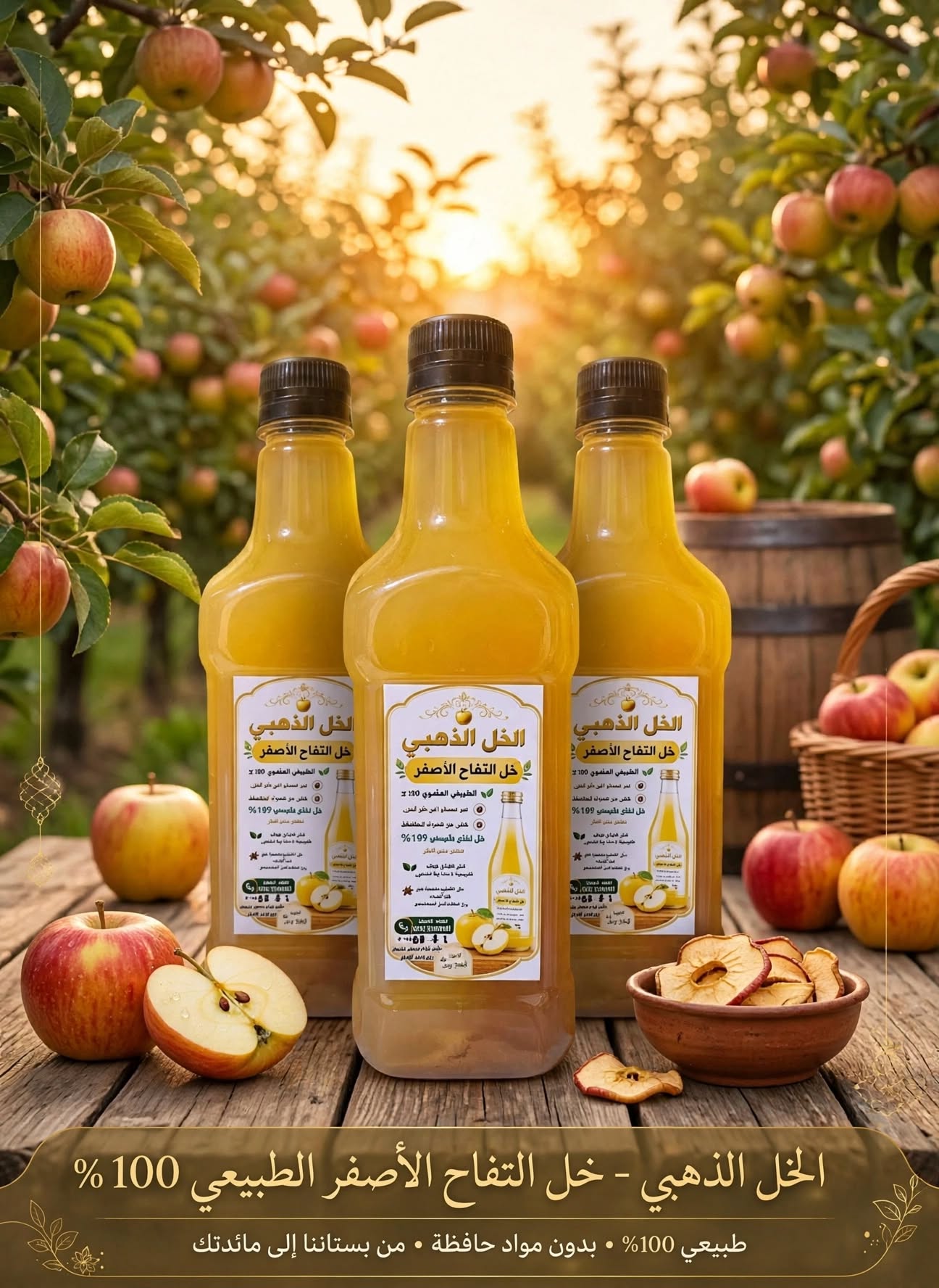 الخل الذهبي خل التفاح الاصفر