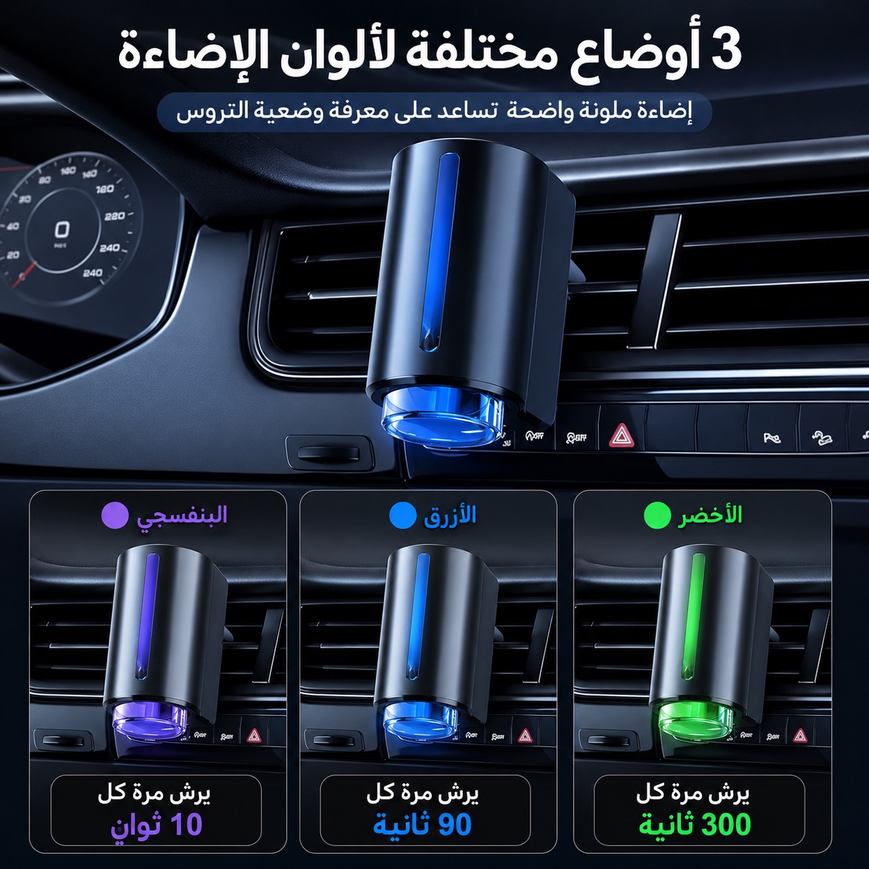 معطر سيارة ذكي +ثلاث عبوات عطور — صورة 2 من 5