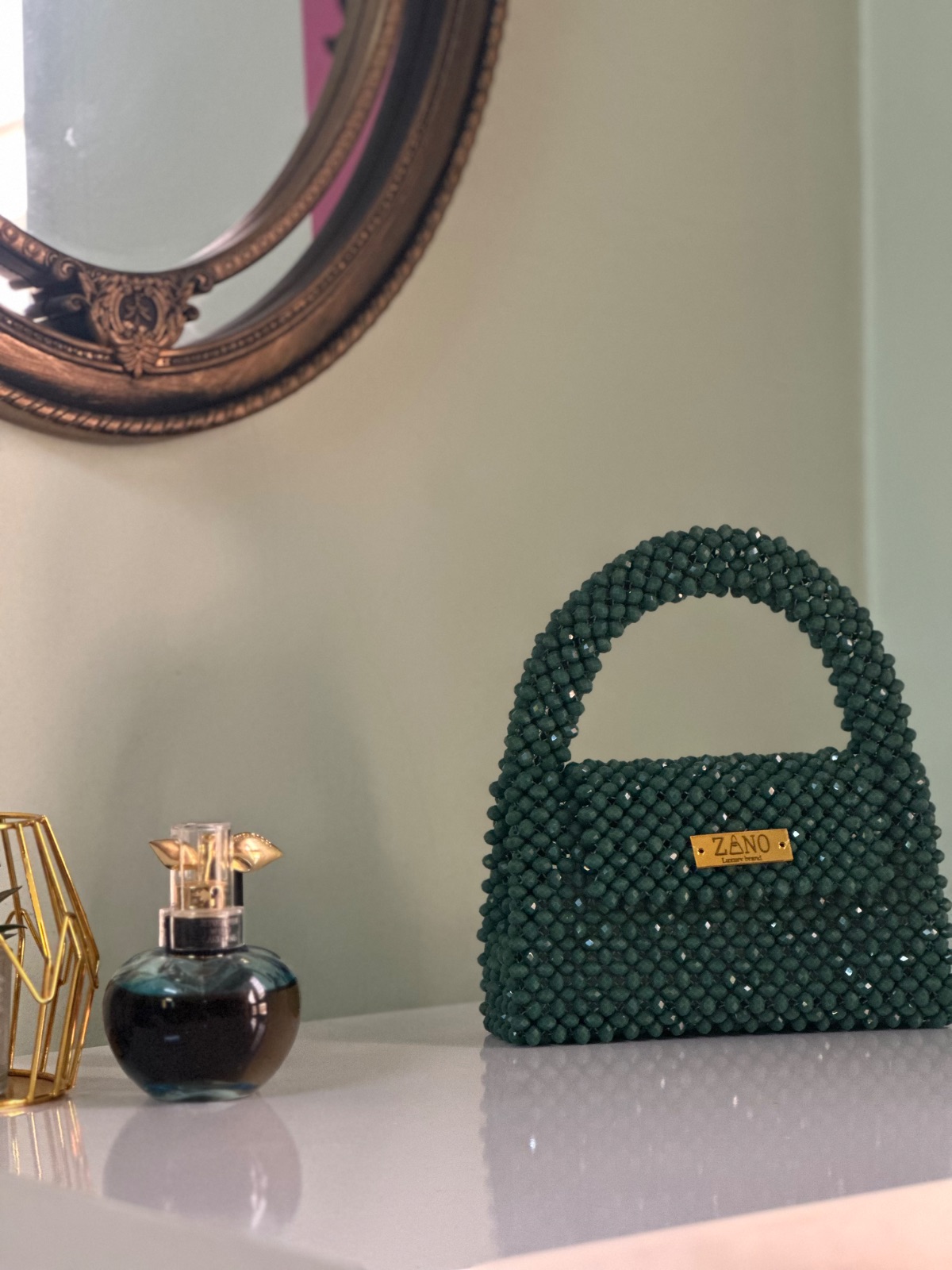 حقيبة خرز يدوي emerald — صورة 4 من 5