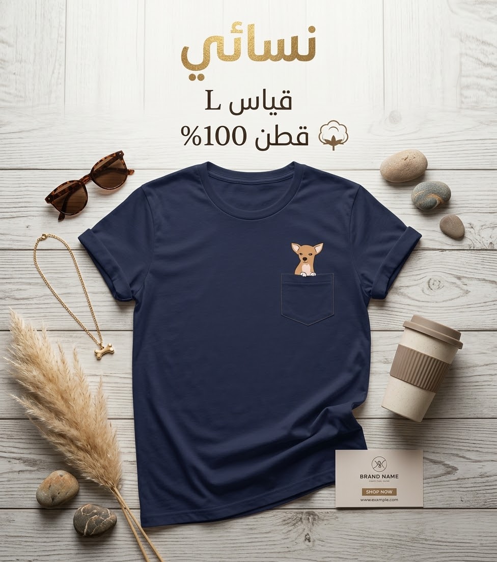 تيشرت قطني نسائي — صورة 2 من 2