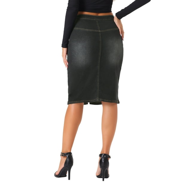 تنورة جينز نسائي براند Allegra K -قياس XL — صورة 3 من 5