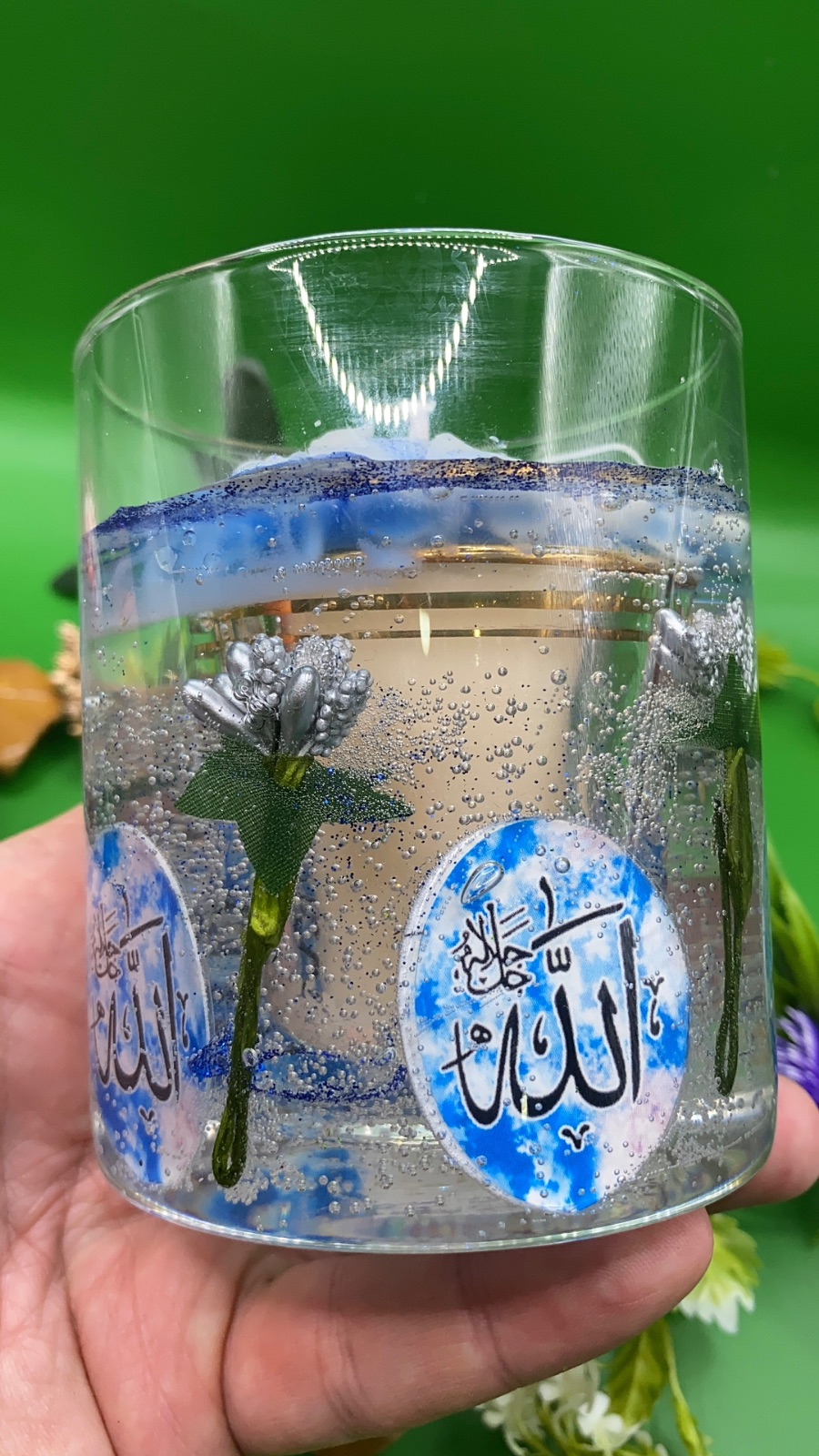 شمعة البركة بأنواعها المختلفة لفظ الجلالة واسم النبي ص — صورة 9 من 10