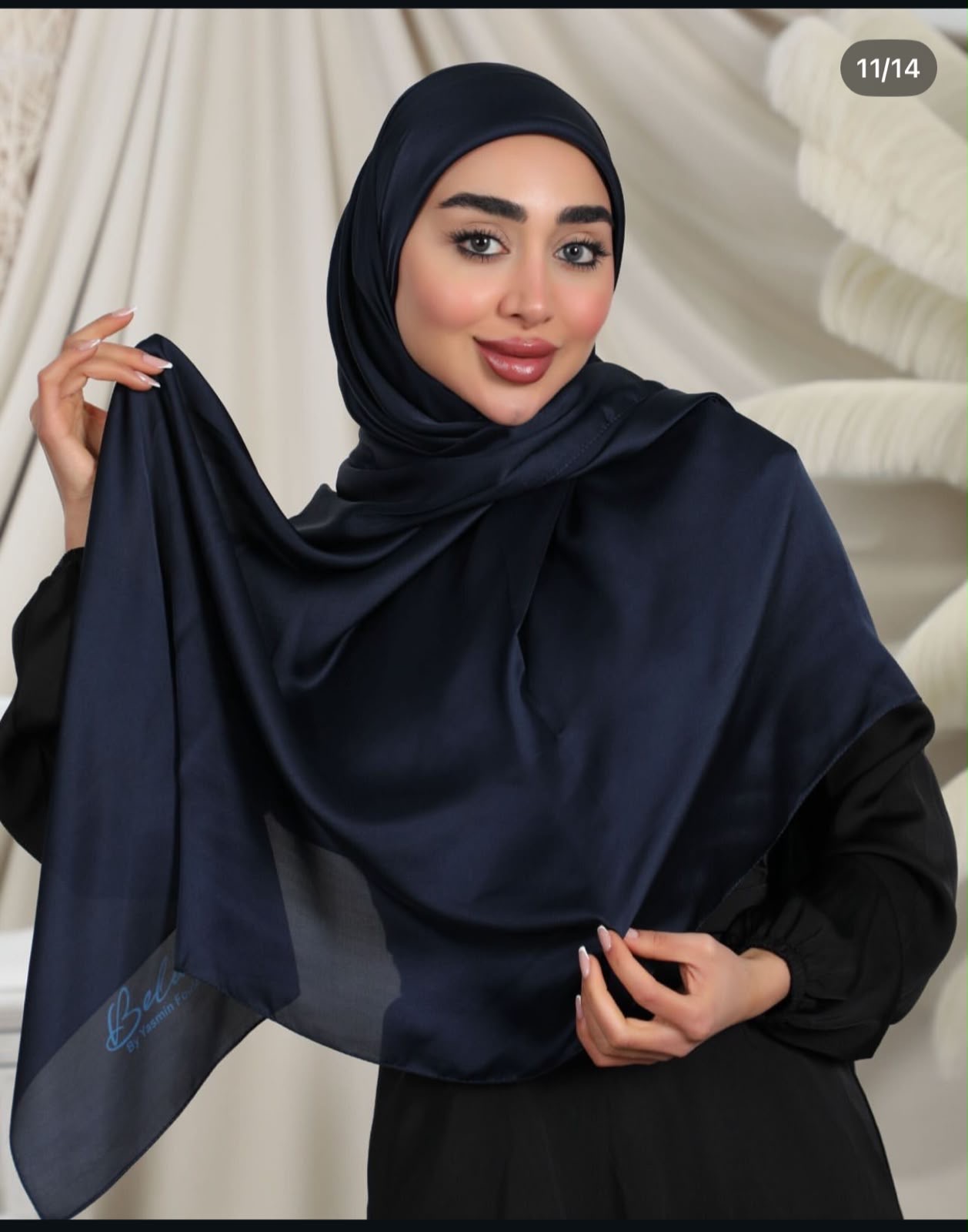 حجابات طَف حرير ستان ماركة بيلينا — صورة 2 من 3