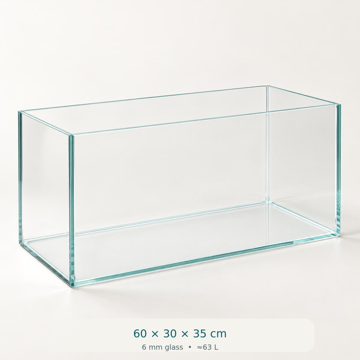 حوض Ultra Clear فائق الشفافية بدون إطار — 6 مقاسات — 40×23×25 سم — 5 ملم — ~23 لتر — صورة 4 من 7