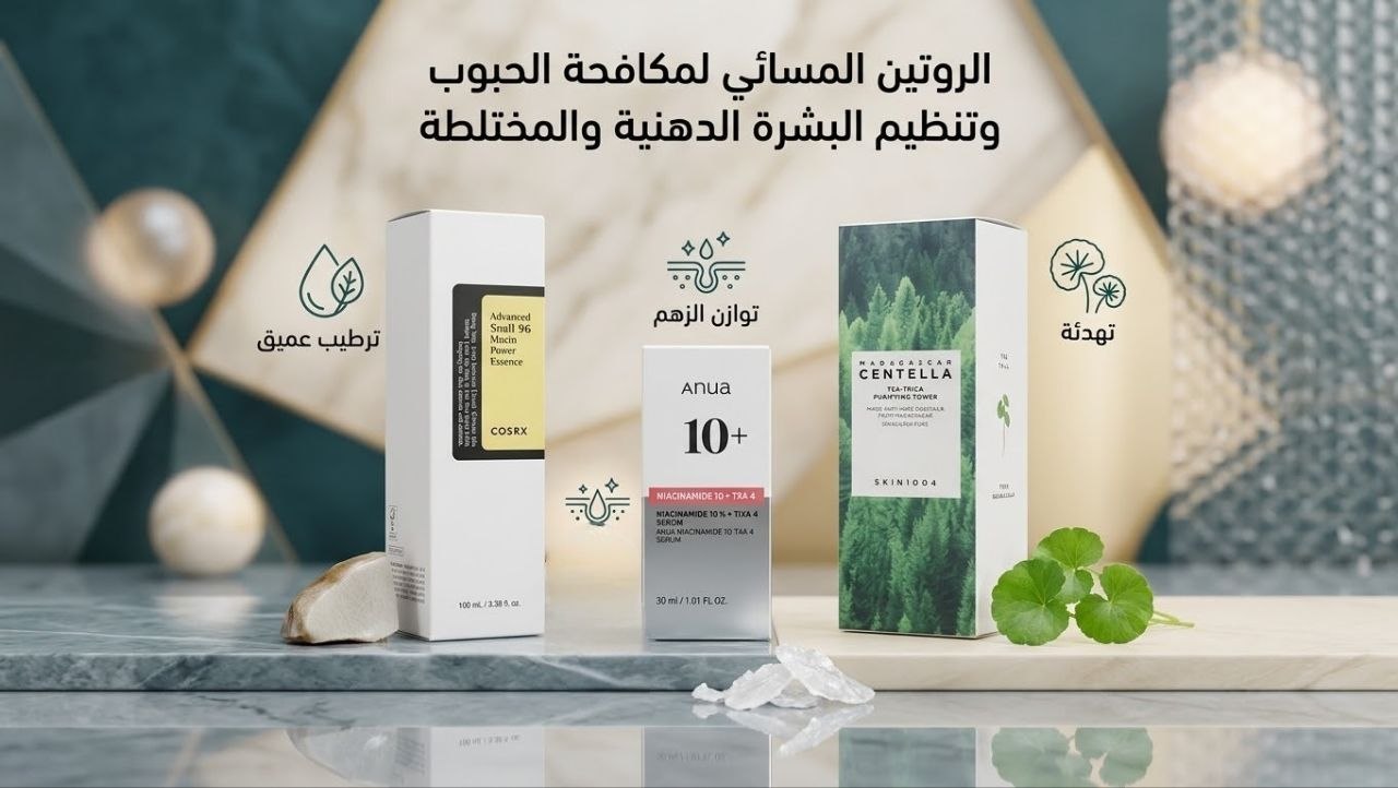 سيت الروتين المسائي للعناية بالبشرة الدهنية و المختاطة المصابة والمعرضة للاصابة بالحبوب وحب الشباب — صورة 3 من 4