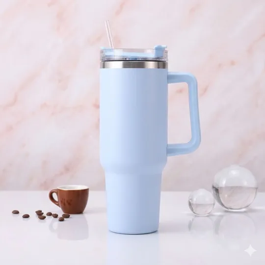 Blue thermal cup