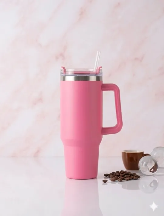 Pink thermal cup