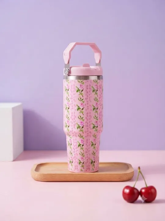 Pink Floral thermos