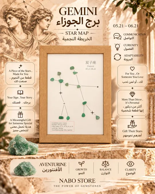 الخريطة النجمية لبرج الجوزاء المطعمة بحجر الافنتورين هدية خاصة لم اليد برج الجوزاء وطبعا تأتي مغلفة كهدية