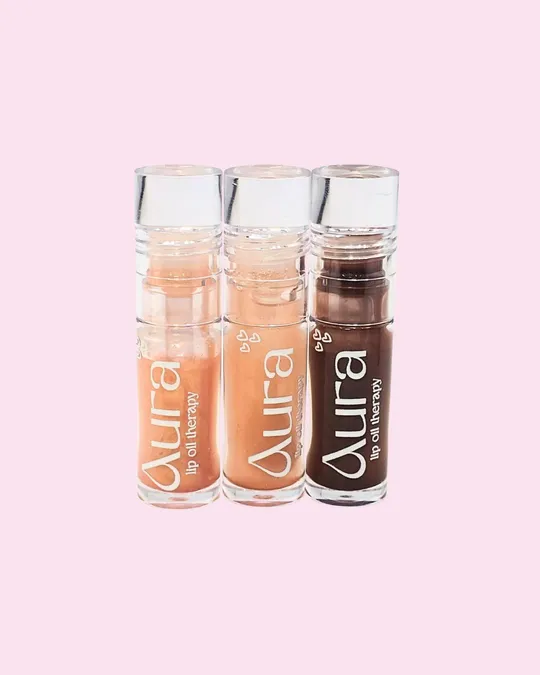 Aura lip oil trio brown