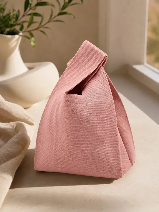 حقيبة يد محبوكة وردية – تصميم Vest Bag كاجوال