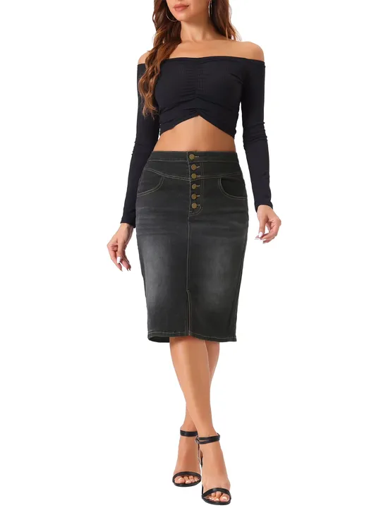 تنورة جينز نسائي براند Allegra K -قياس XL