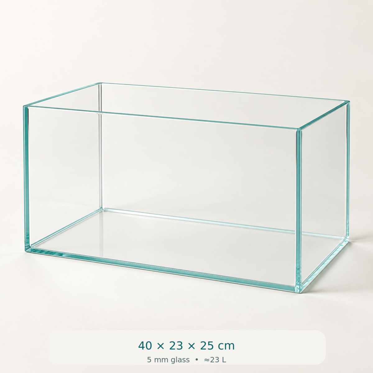 حوض Ultra Clear فائق الشفافية بدون إطار — 6 مقاسات — 40×23×25 سم — 5 ملم — ~23 لتر — صورة 2 من 7