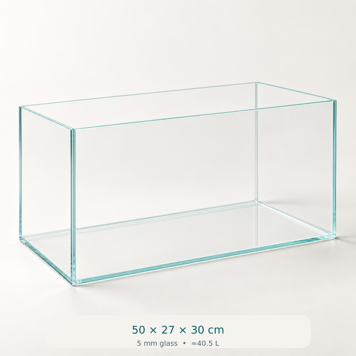حوض Ultra Clear فائق الشفافية بدون إطار — 6 مقاسات — 40×23×25 سم — 5 ملم — ~23 لتر — صورة 3 من 7